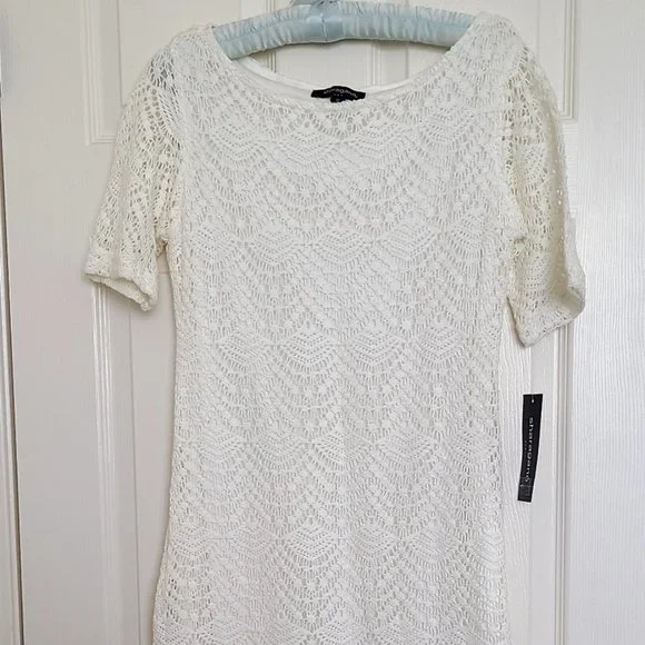 Sharagano | Dresses | Nwt Sharagano Cream Seasons Lace Dress | Poshmark